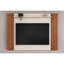 Rack Bancada c/ Painel p/ TV até 50 Pol Trend Ripado Extensível 108x136cm Freijó/Off White - DJ Móveis Rack Bancada c/ Painel p/ TV até 50 Pol Trend Ripado Extensível 108x136cm Freijó/Off White - DJ Móveis