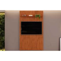 Rack Bancada c/ Painel p/ TV até 55 Pol Pratic Ripado 1 Prateleira 143x212cm Freijo - DJ Móveis