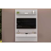 Rack Bancada c/ Painel p/ TV até 55 Pol Pratic Ripado 2 Gavetas 143x240cm Bali - DJ Móveis