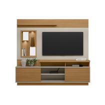 Rack Bancada c/ Painel p/ TV até 60 Pol Eldorado 2 Portas e 2 Prateleiras 181x200cm Nature/Off White - Linea Brasil