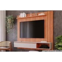 Rack Bancada c/Painel p/TV até 60 Polegadas Panama Plus Ripado Prateleira 162x157cm Cinamomo/Off White - Permóbili