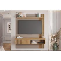 Rack Bancada c/ Painel p/ TV até 65 Pol Jade Ripada 150x183cm Buriti/Fendi - Caemmun