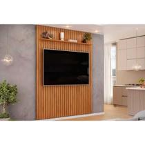 Rack Bancada c/ Painel p/ TV até 65 Pol Pratic Ripado 1 Prateleira 183x240cm Freijo - DJ Móveis Rack Bancada c/ Painel p/ TV até 65 Pol Pratic Ripado 1 Prateleira 183x240cm Freijo - DJ Móveis