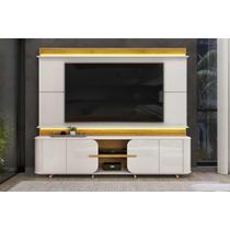 Rack Bancada c/ Painel p/ TV até 75 Pol Lord 4 Porta 240x200cm Bali/Cedro - DJ Móveis Rack Bancada c/ Painel p/ TV até 75 Pol Lord 4 Porta 240x200cm Bali/Cedro - DJ Móveis
