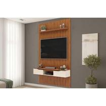 Rack Bancada c/ Painel p/ TV Isac 183x240cm Freijo/Off White - DJ Móveis Rack Bancada c/ Painel p/ TV Isac 183x240cm Freijo/Off White - DJ Móveis