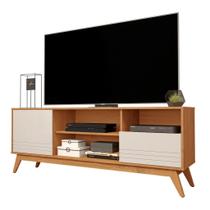 RACK BANCADA CAIRO 1.60m PARA TV ATÉ 60'' pol PÉS RETRO 2 PORTAS COR NATURE / OFF WHITE AMADEIRADO RÚSTICO RACK BANCADA CAIRO 1.60m PARA TV ATÉ 60'' pol PÉS RETRO 2 PORTAS COR NATURE / OFF WHITE AMADEIRADO RÚSTICO