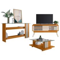 Rack Bancada Com Aparador E Mesa De Centro Frizz 1.5 Cinamomo Off White - Madetec Rack Bancada Com Aparador E Mesa De Centro Frizz 1.5 Cinamomo Off White - Madetec