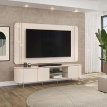 Rack Bancada Com Painel Ambiente Ariana Off White Dj Móveis