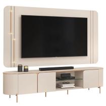 Rack Bancada Com Painel Ariana Off White Dj Móveis