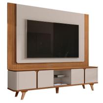 Rack Bancada Com Painel Para Tv Até 60 Polegadas 2,17m 4 Portas Com Detalhe Frisado Pompeia Madeirado Rack Bancada Com Painel Para Tv Até 60 Polegadas 2,17m 4 Portas Com Detalhe Frisado Pompeia Madeirado