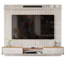 Rack Bancada com Painel para Tv de até 70" Ases Off White/Jequitiba