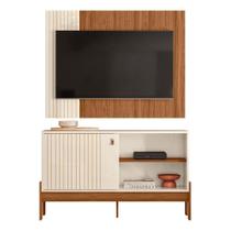 Rack Bancada com Painel Wood 120cm para TV até 42” - Mobler