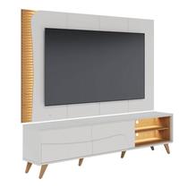 Rack Bancada com Pés em Madeira e Painel Amalfi Off White Matte Freijó - Colibri Rack Bancada com Pés em Madeira e Painel Amalfi Off White Matte Freijó - Colibri