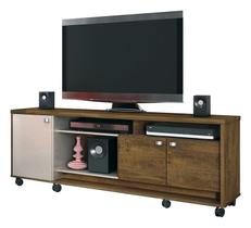 Rack Bancada Dallas Canela com Off White - Lukaliam Móveis