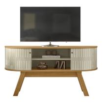 Rack Bancada de TV 55 Pol 136cm Alana Z10 Cumaru/Opala - Mpozenato Rack Bancada de TV 55 Pol 136cm Alana Z10 Cumaru/Opala - Mpozenato