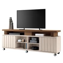 Rack Bancada de TV 70 Pol 180cm Briz H01 Castanho/Off White - Mpozenato