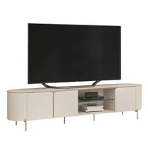 Rack Bancada de TV 75 Pol 241cm Ariane D04 Off White/Dourado - Mpozenato