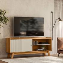 Rack Bancada Decorativo Audrey MDP/MDF TV até 65 Polegadas Nature/Off White G77 - Gran Belo Rack Bancada Decorativo Audrey MDP/MDF TV até 65 Polegadas Nature/Off White G77 - Gran Belo