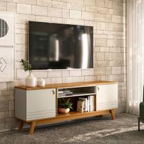 Rack Bancada Decorativo MDP/MDF TV até 75 Polegadas Portas Cronos Nature/Off White G77 - Gran Belo Rack Bancada Decorativo MDP/MDF TV até 75 Polegadas Portas Cronos Nature/Off White G77 - Gran Belo