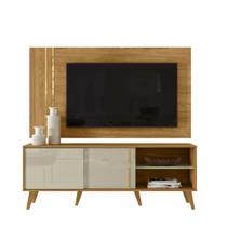 Rack Bancada e Painel Cronos para TV de 60 polegadas Cor Cumaru e Opala - Madetec