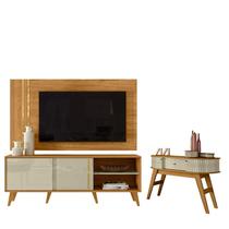 Rack Bancada E Painel Para TV Cronos com Aparador Estoril Cumaru Opala - Madetec