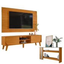 Rack Bancada E Painel Para TV Duna Cinamomo com Aparador Frizz Cinamomo Off White - Madetec