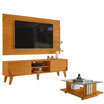 Rack Bancada E Painel Para TV Duna Cinamomo com Mesa de Centro Frizz Cinamomo Off White - Madetec