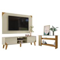 Rack Bancada E Painel Para TV Duna com Aparador Frizz Cumaru Opala - Madetec