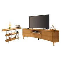 Rack Bancada Elara Cinamomo com Aparador Infinity Cinamomo - HB Móveis Rack Bancada Elara Cinamomo com Aparador Infinity Cinamomo - HB Móveis