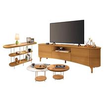 Rack Bancada Elara Cinamomo com Kit Mesa de Centro Sky e Aparador Infinity Cinamomo - HB Móveis Rack Bancada Elara Cinamomo com Kit Mesa de Centro Sky e Aparador Infinity Cinamomo - HB Móveis