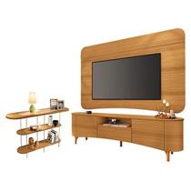 Rack Bancada Elara e Painel Armony Cinamomo com Aparador Infinity Cinamomo - HB Móveis Rack Bancada Elara e Painel Armony Cinamomo com Aparador Infinity Cinamomo - HB Móveis
