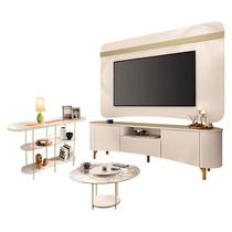 Rack Bancada Elara e Painel Armony com Mesa de Centro Sky com tampo de Vidro e Aparador Infinity Off White - HB Móveis Rack Bancada Elara e Painel Armony com Mesa de Centro Sky com tampo de Vidro e Aparador Infinity Off White - HB Móveis