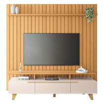 Rack Bancada Essenza 2.0 com Painel Ripado You 2.2 Cinamomo Off White - HB Móveis