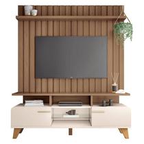 Rack Bancada Essenza e Painel Link 1.6 Off White Castanho HB Móveis