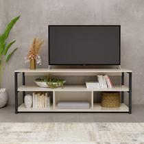 Rack Bancada Estilo Industrial Roma 136 CM Luxo Pés Ferro Preto