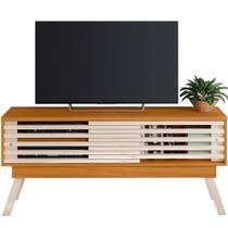 Rack Bancada Foz 1.5 2 Portas Pé Palito Tv Até 65 Polegadas Cinamomo/off White