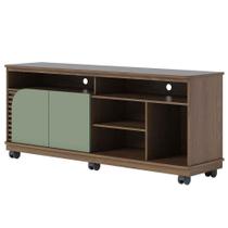 Rack Bancada Jureli 2 Portas 5 Nichos Tv Até 65 Polegadas Amêndoa - Hortelã Rack Bancada Jureli 2 Portas 5 Nichos Tv Até 65 Polegadas Amêndoa - Hortelã