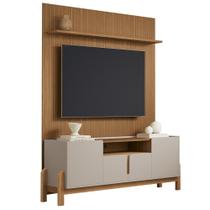 Rack Bancada Luiza com Painel Sena para TV Até 60 Polegadas 4 Portas com Detalhe Frisado Rack Bancada Luiza com Painel Sena para TV Até 60 Polegadas 4 Portas com Detalhe Frisado