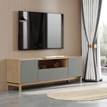 Rack Bancada Madeira Maciça 2 Portas Dieter 1 Gaveta Freijó/Verde Acinzentado - G74 - Gran Belo Rack Bancada Madeira Maciça 2 Portas Dieter 1 Gaveta Freijó/Verde Acinzentado - G74 - Gran Belo