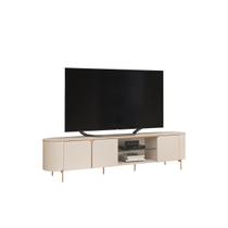 Rack Bancada MDF Sala Estar TV Até 75 Polegadas 3 Portas C/ Amortecimento Pés Metálicos 1 Prateleira de Vidro Ariana Rack Bancada MDF Sala Estar TV Até 75 Polegadas 3 Portas C/ Amortecimento Pés Metálicos 1 Prateleira de Vidro Ariana