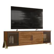 Rack Bancada Metallic 1.9 Com Portas Ripadas e Pés de Metal