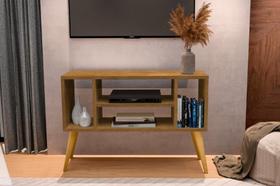 Rack / Bancada MI Modelo Retrô Com Nichos Cor Nature