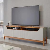 Rack Bancada Moema 100% MDF 4 Portas e 2 Prateleiras Design Moderno - Off White Rack Bancada Moema 100% MDF 4 Portas e 2 Prateleiras Design Moderno - Off White