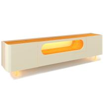 Rack Bancada Nobre 210 para TV de 85 polegadas com LED e pés de vidro OFF White Naturale