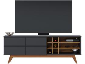 Rack Bancada Noronha 1.8 2 Portas para TV Preto Fosco/Noce Milano - Colibri Rack Bancada Noronha 1.8 2 Portas para TV Preto Fosco/Noce Milano - Colibri