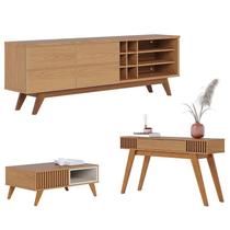 Rack Bancada Noronha 1.8 com Aparador Riviera Freijó e Mesa de Centro Jeri Freijó Off White Colibri Rack Bancada Noronha 1.8 com Aparador Riviera Freijó e Mesa de Centro Jeri Freijó Off White Colibri