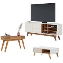 Rack Bancada Noronha 1.8 com Mesa de Centro Jeri Off White Matte Freijó e Aparador Riviera Freijó Colibri Rack Bancada Noronha 1.8 com Mesa de Centro Jeri Off White Matte Freijó e Aparador Riviera Freijó Colibri