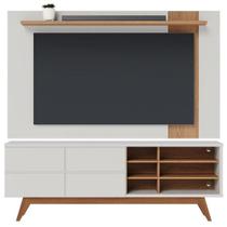 Rack Bancada Noronha 1.8 Com Painel Para Tv Suspenso Extensivo Leme Off White Matte Freijó - Colibri