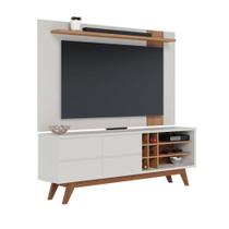 Rack Bancada Noronha 1.8 E Painel Para Tv Extensivo Leme Off White Matte Freijó - Colibri