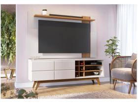 Rack Bancada Noronha e Painel Leme para TV de 70" Off White Matte/Freijo - Colibri Rack Bancada Noronha e Painel Leme para TV de 70" Off White Matte/Freijo - Colibri